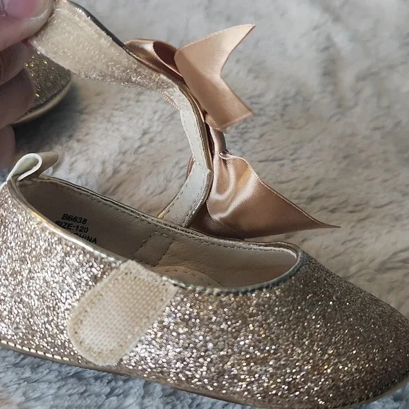 Felix & Flora Sparkle Gold Shoes - Picture 9 of 11